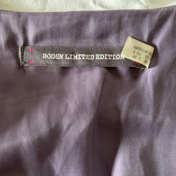 Boden Purple Silk Floral Patterned Dress for spring - Picture 5 of 7